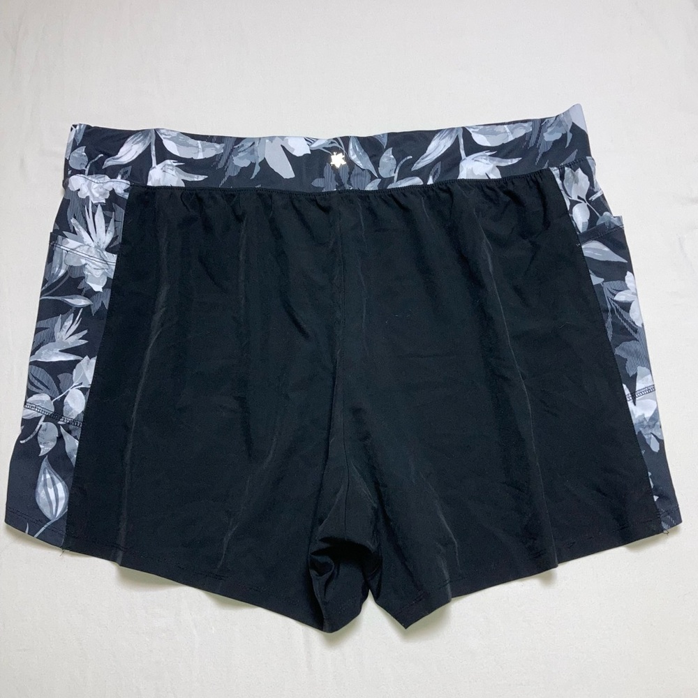 Dry Tek Running Exercise Shorts Women’s Large Black Grey Sport Athletic Fitness